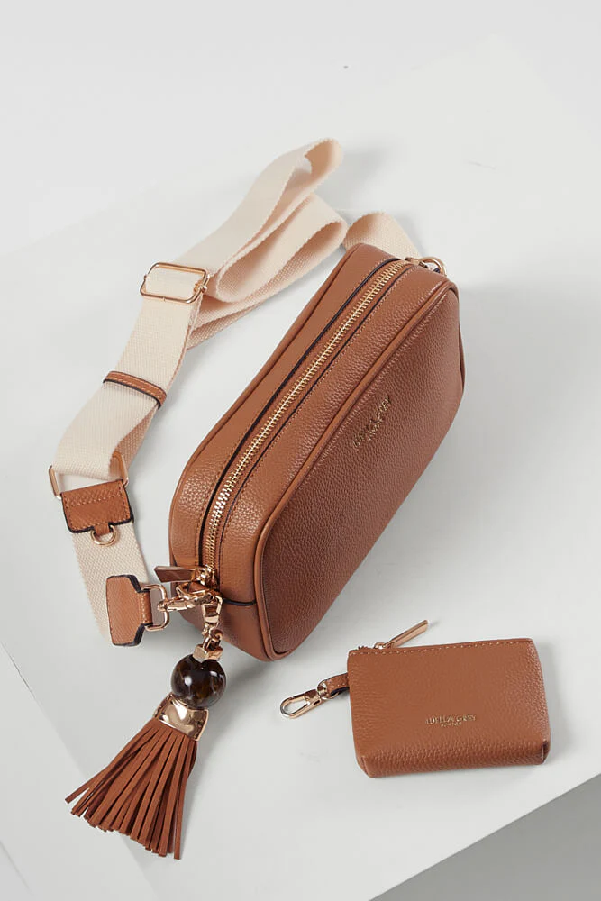 Betty Camel Camera Crossbody