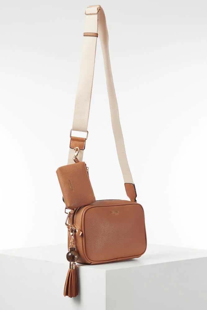 Betty Camel Camera Crossbody