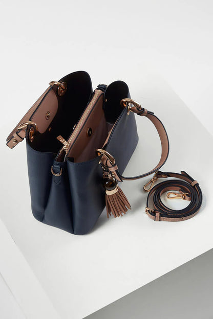 Gala Navy Crossbody Tote