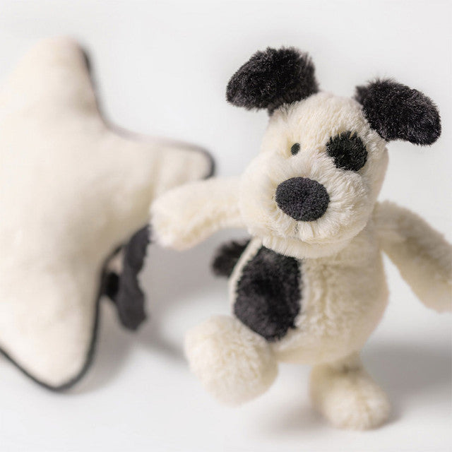 Bashful Black & Cream Puppy Musical Pull