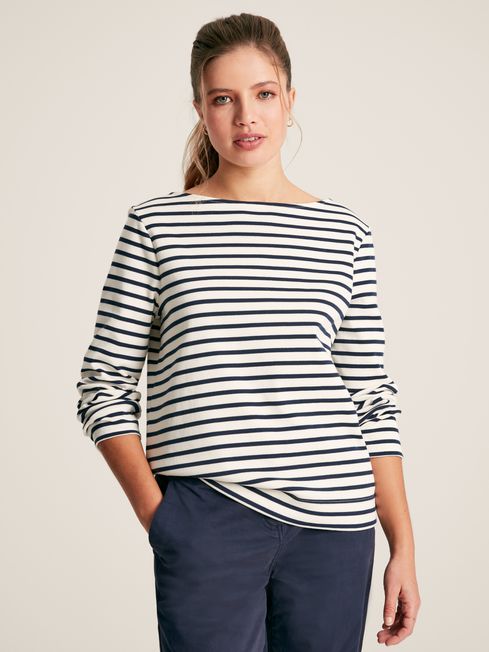 New Harbour Striped Boat Neck Breton Top