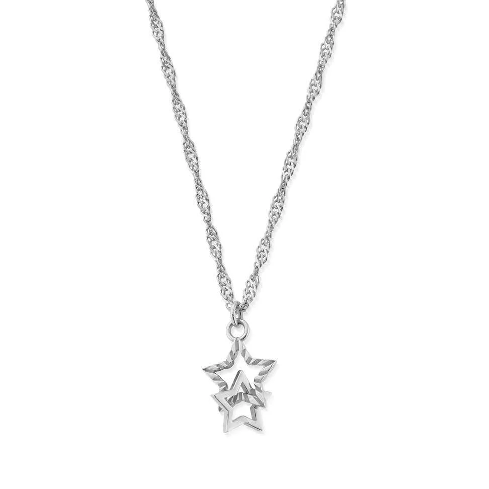 Twisted Rope Chain Interlocking Star Necklace