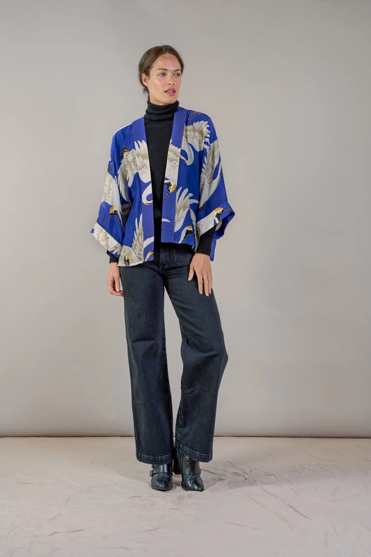 Stork Royal Blue Kimono