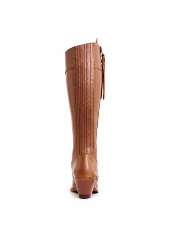 Regina Heeled Knee High Leather Boot Sporting Fit