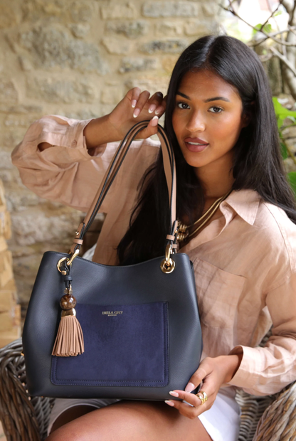 Sienna Navy Hobo Tote