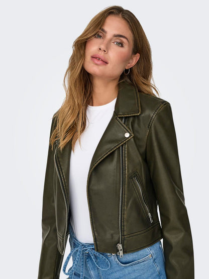 ONLRIA Synthetic Leather Jacket