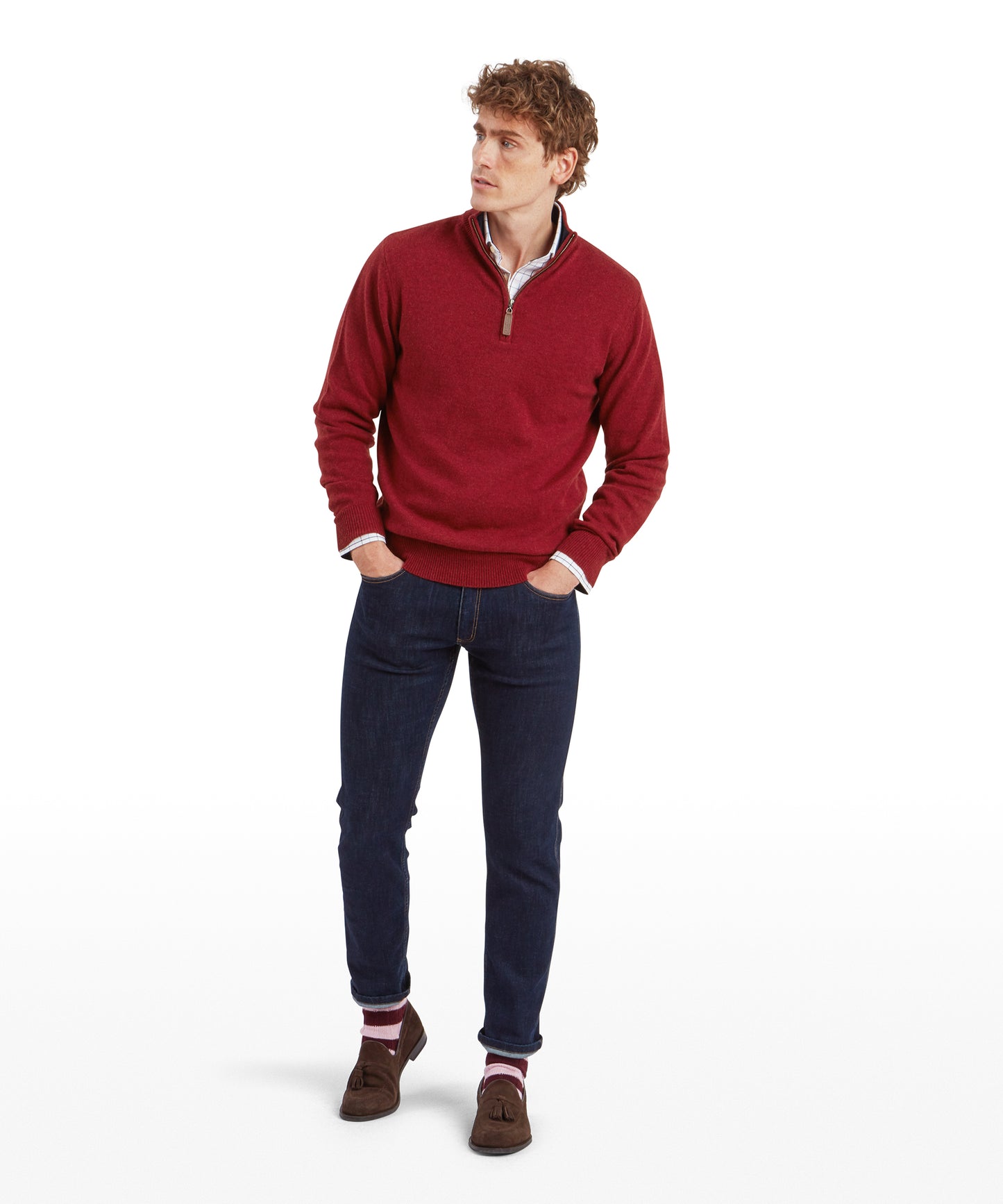 Lewis Lambswool 1/4 Zip Jumper