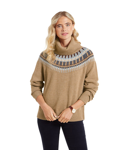 Filey Fairisle Roll Neck Jumper