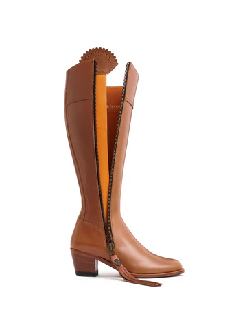 Regina Heeled Knee High Leather Boot Sporting Fit