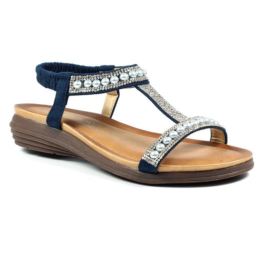 Tancy Blue Pearl Detail Sandal