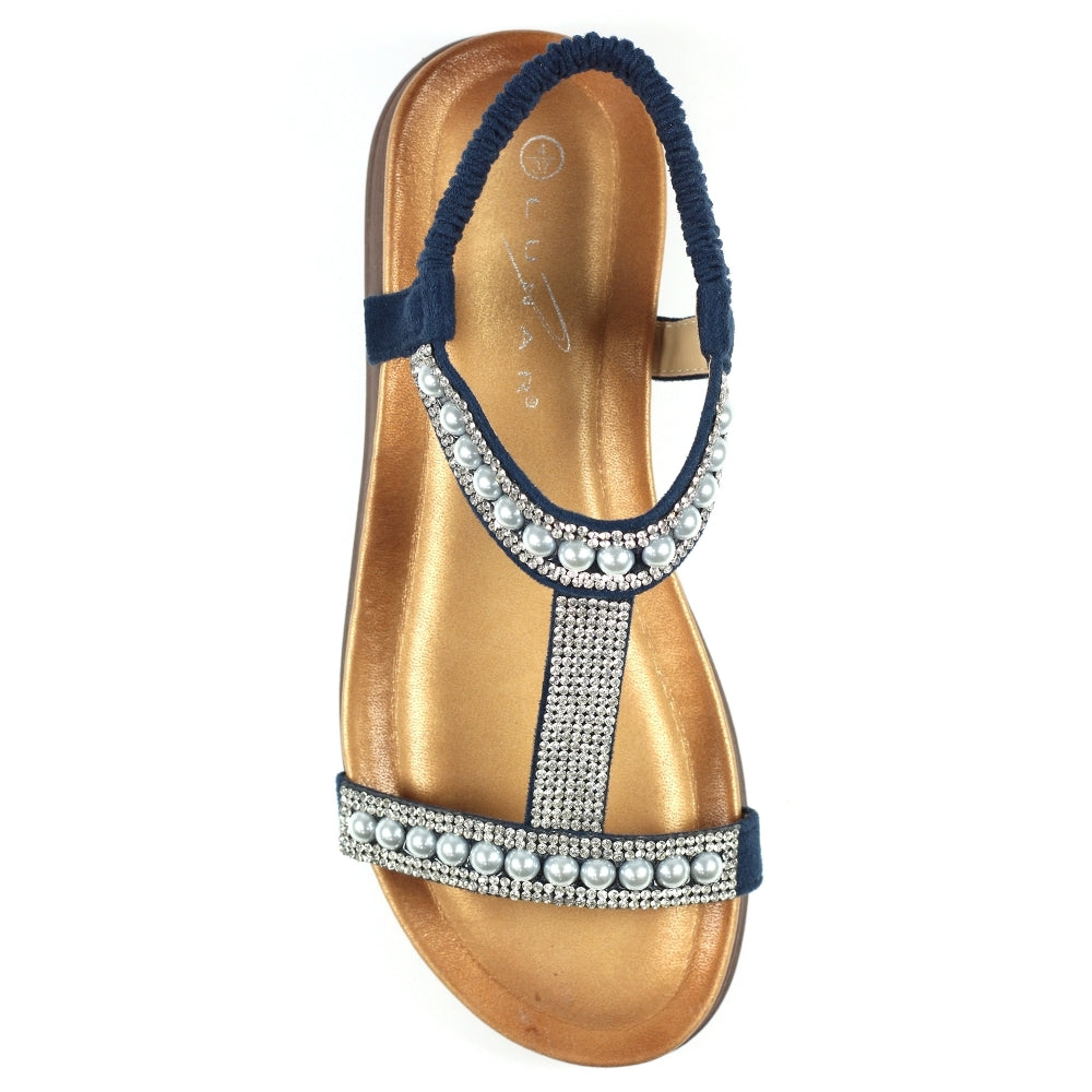 Tancy Blue Pearl Detail Sandal