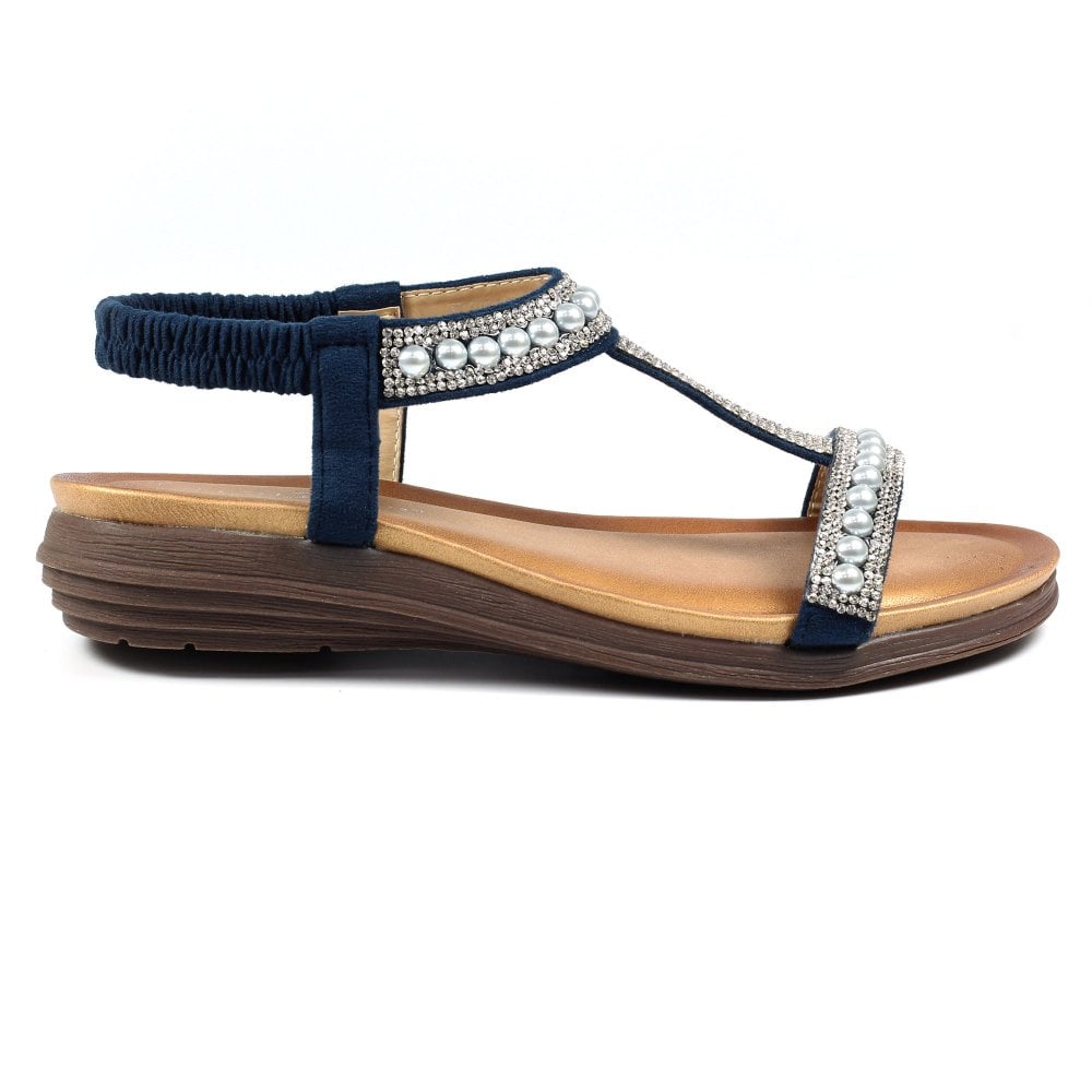 Tancy Blue Pearl Detail Sandal