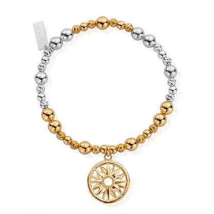 Inner Spirit Mixed Metal Bracelet Gold and Silver Sun Mandala Bracelet