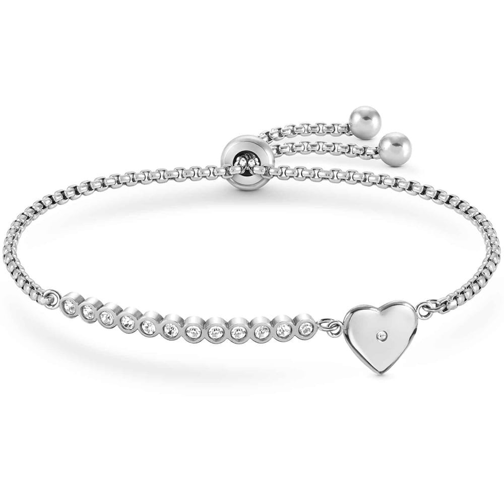 Milleluci Cubic Zirconia Heart Toggle Bracelet