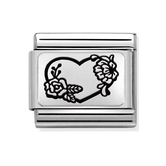 CLASSIC Composable Heart with Rose Charm