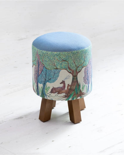 Willow Wood Linen Monty Footstool