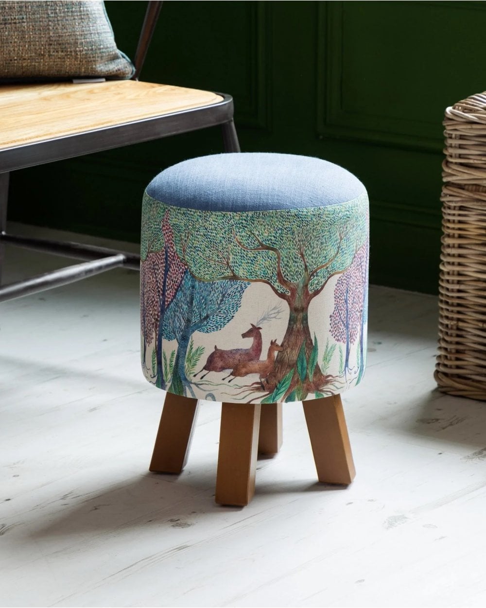 Willow Wood Linen Monty Footstool