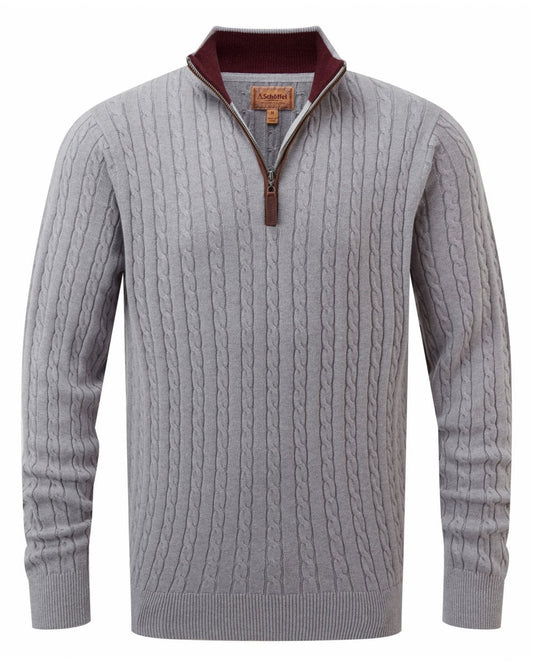 Cotton Cashmere Cable 1/4 Zip Jumper