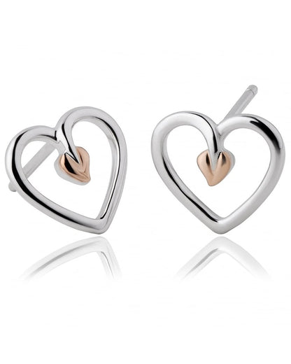 Tree of Life Sterling Silver Heart Stud Earrings