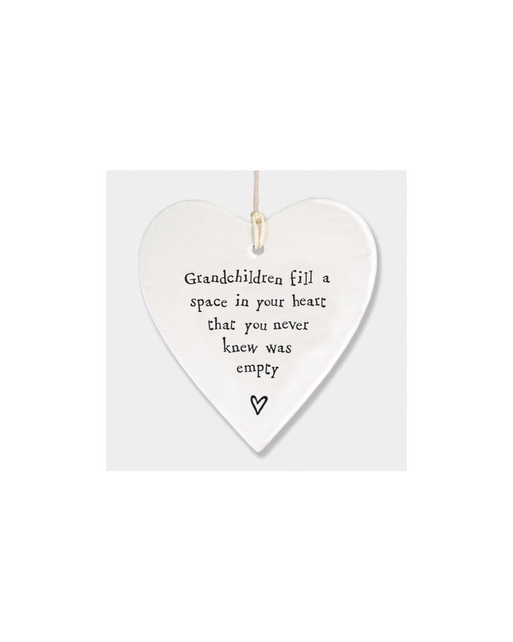 Porcelain Round Heart - Grandchildren Fill Space