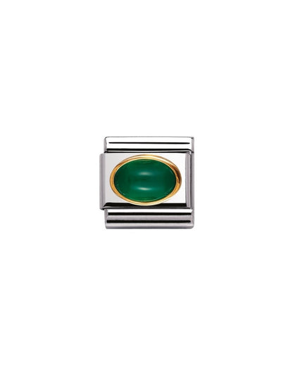 Composable Classic Link Oval Hard Stones Green Agate (030502/03)