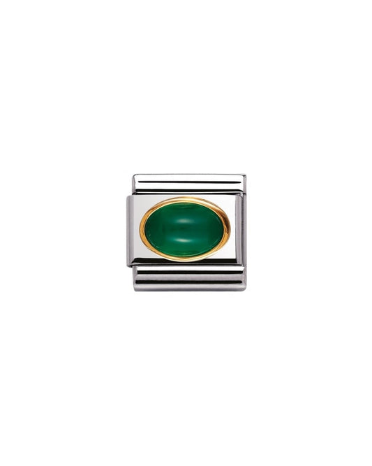 Composable Classic Link Oval Hard Stones Green Agate (030502/03)