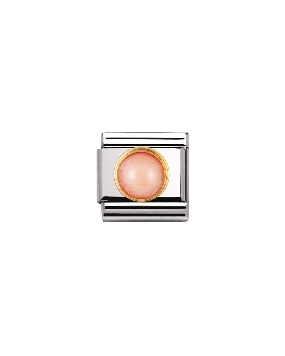 Composable Classic Round Stones Ss, Gold - Pink Coral