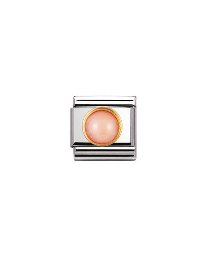 Composable Classic Round Stones Ss, Gold - Pink Coral