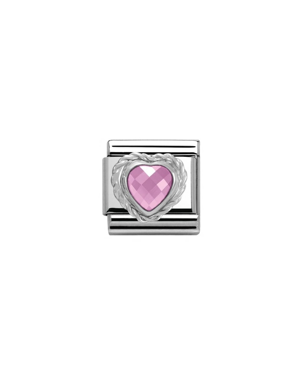 Pink Cl Heart Faceted Cz