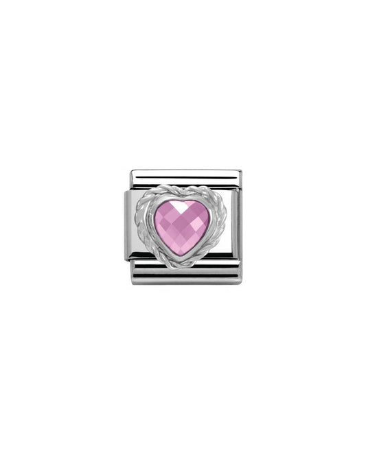 Pink Cl Heart Faceted Cz