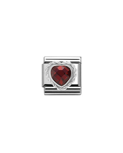 Red Cl Heart Faceted Cz