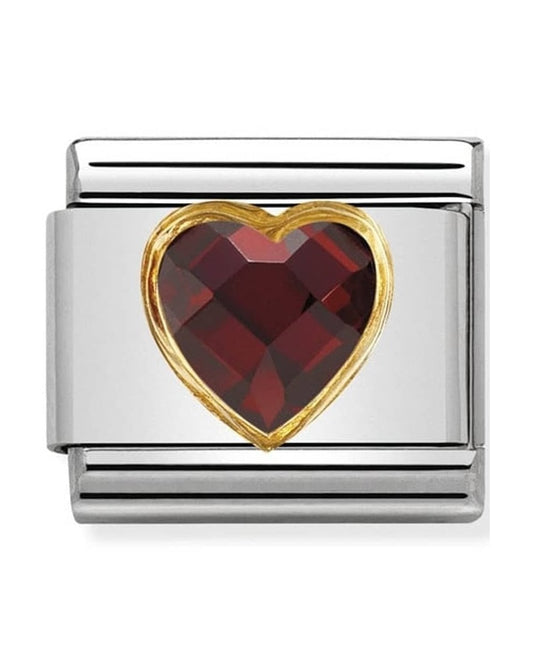 Classic Gold Red Heart Charm