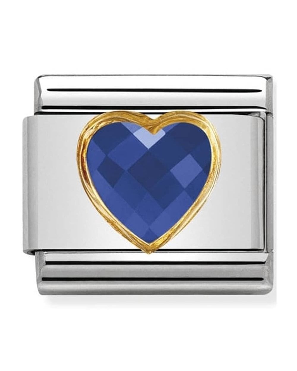 Classic Gold Blue Heart Charm