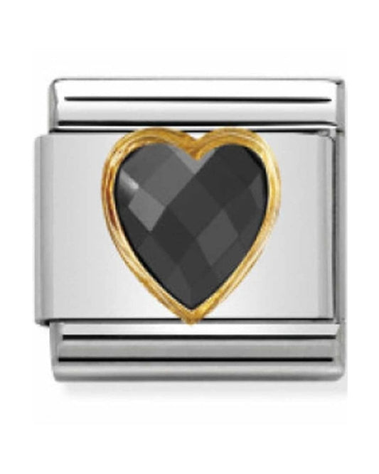 Classic Gold Black Heart Charm