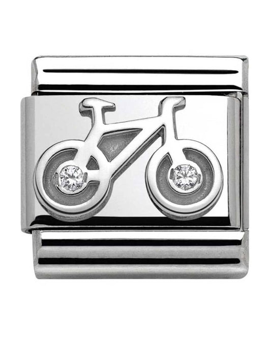 Classic Silvershine Symbols CZ Bicycle Charm