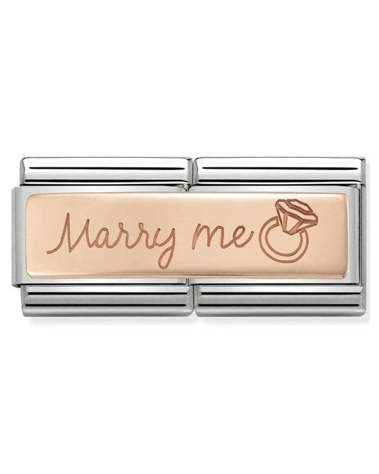 Classic Rose Gold Double Engraved Marry Me Charm