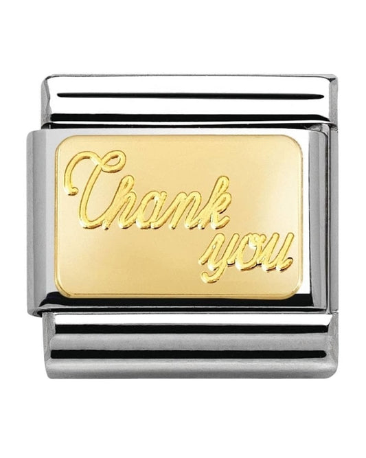 Classic Gold Engraved Signs Thank You Charm