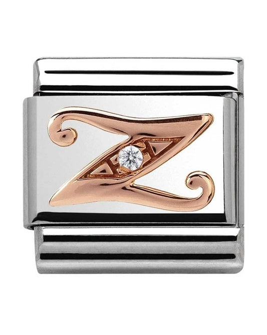 Classic Rose Gold CZ Letter Z Charm