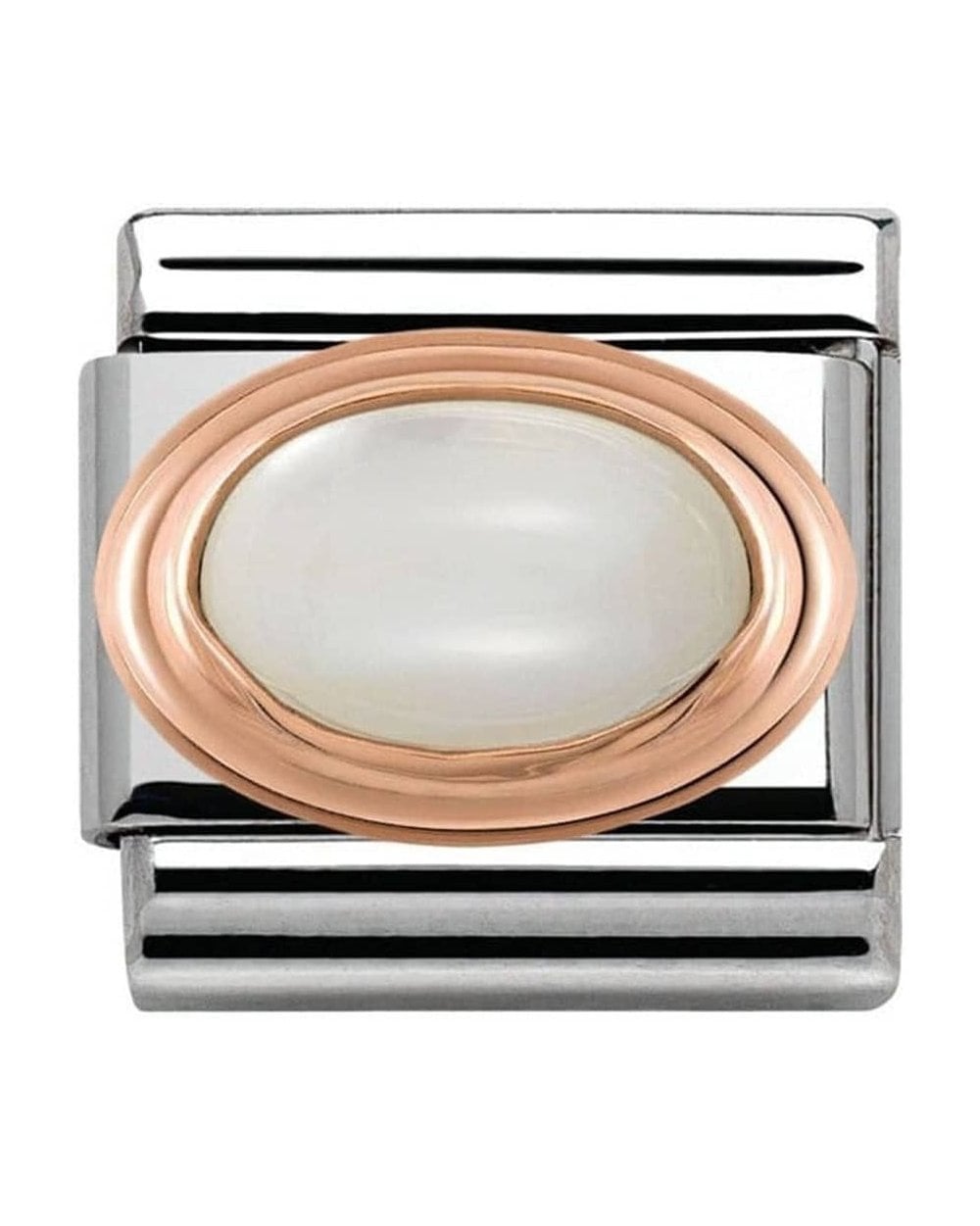 Classic Rose Gold White Mother of Pearl Charm