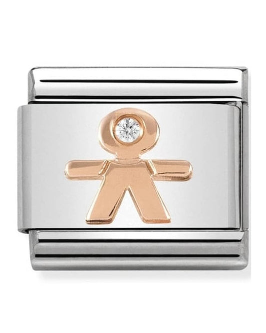 Classic Rose Gold Symbols Little Boy Charm