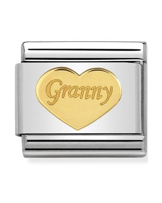 Classic Gold Symbols Granny Heart Charm