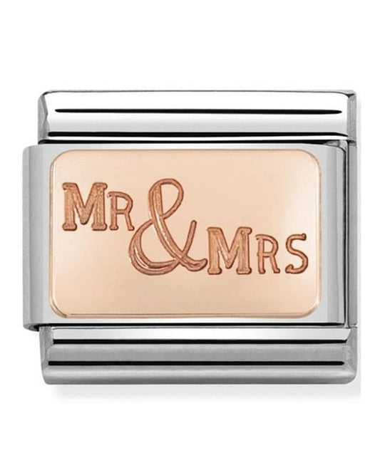 Classic Rose Gold Plates Mr and Mrs Charm