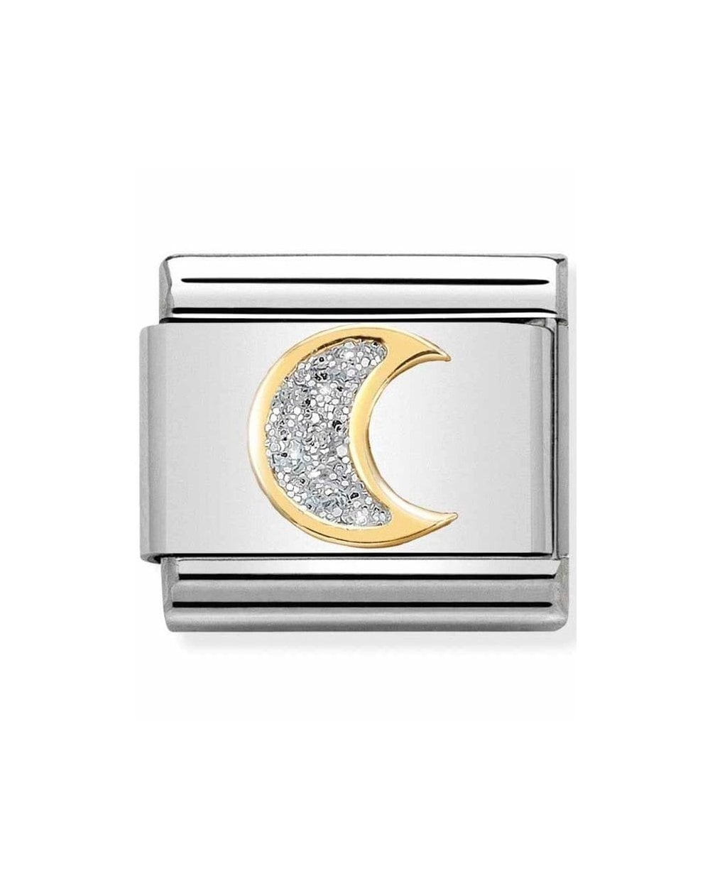 Classic Gold Glitter Symbols Moon Charm