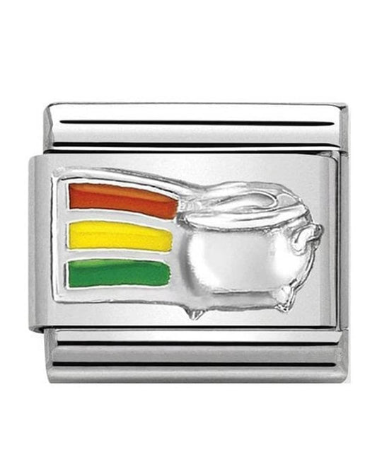 Classic Silvershine Rainbow and Pot Gold Charm