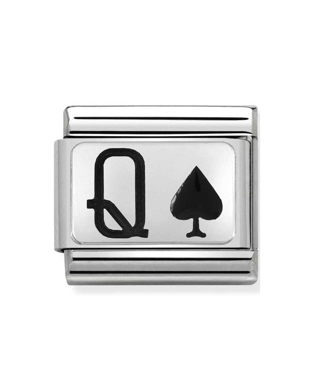 Classic Silvershine Queen of Spades Charm