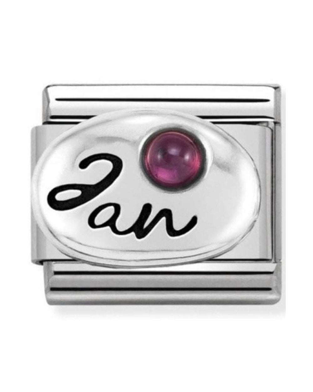 Classic Silvershine Symbols January Garnet Birthstone Charm