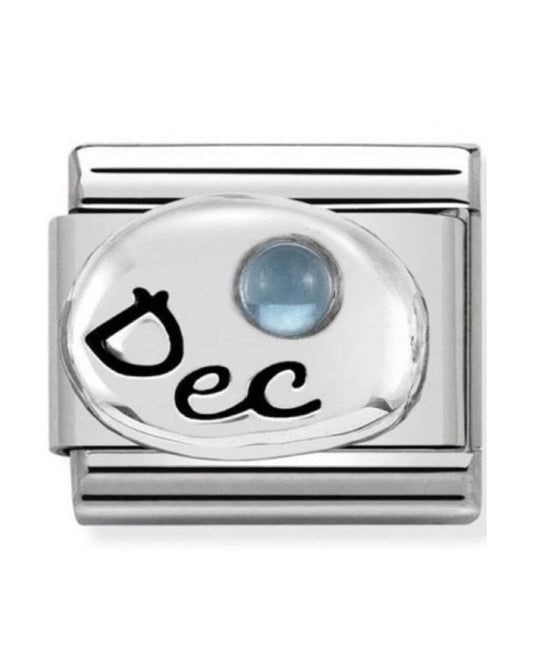 Classic Silvershine Symbols December Blue Topaz Birthstone Charm