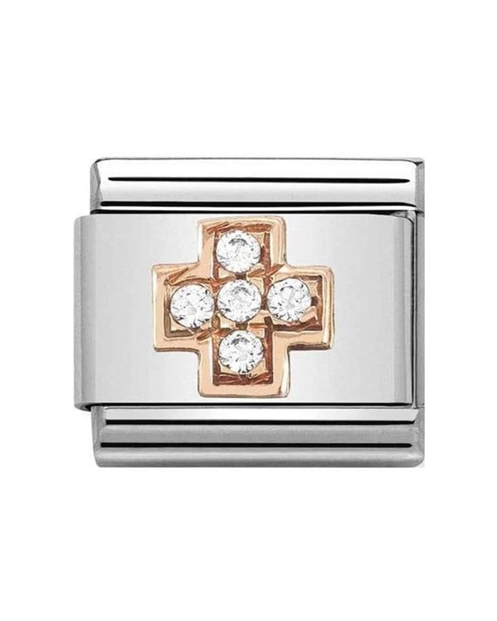 Classic Rose Gold CZ Cross Charm