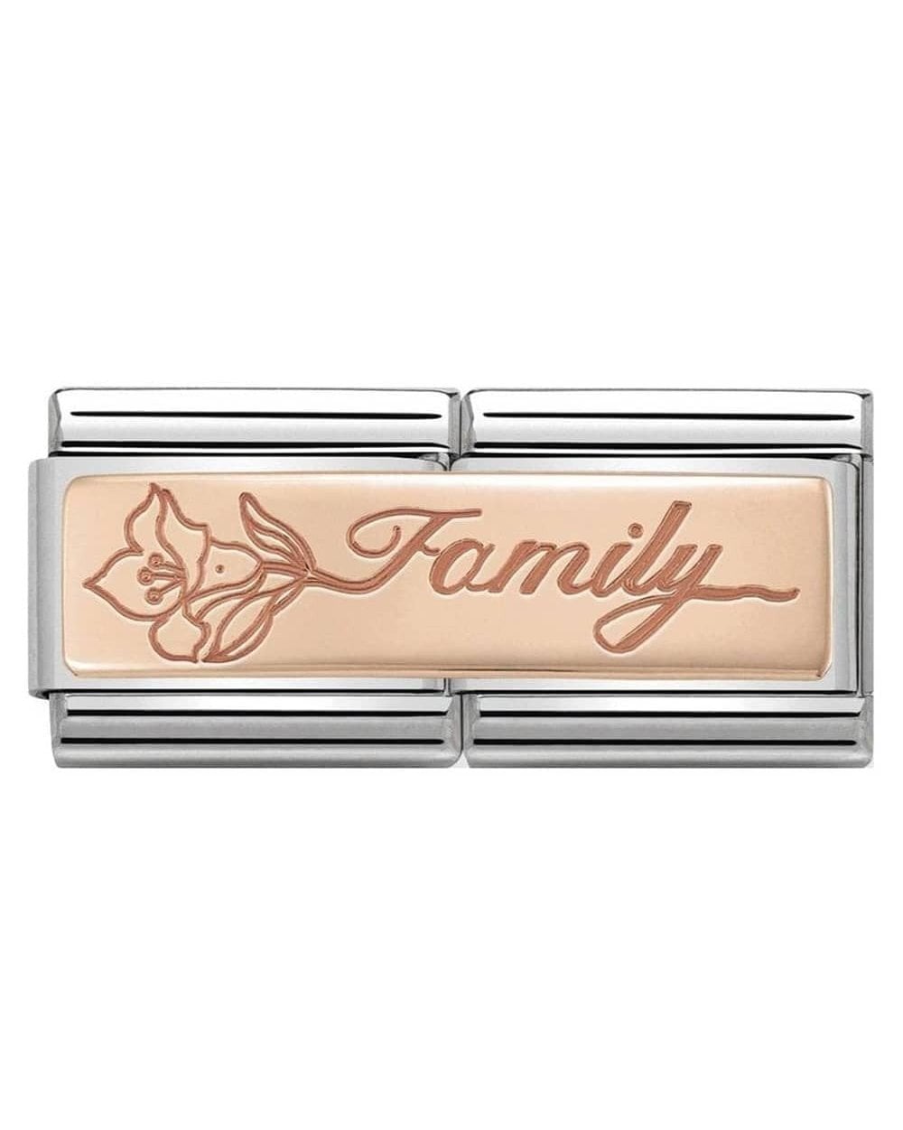 Classic Rose Gold Double Family with Flower Charm