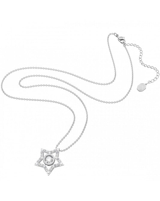 Stella White Star Pendant - Rhodium Plated